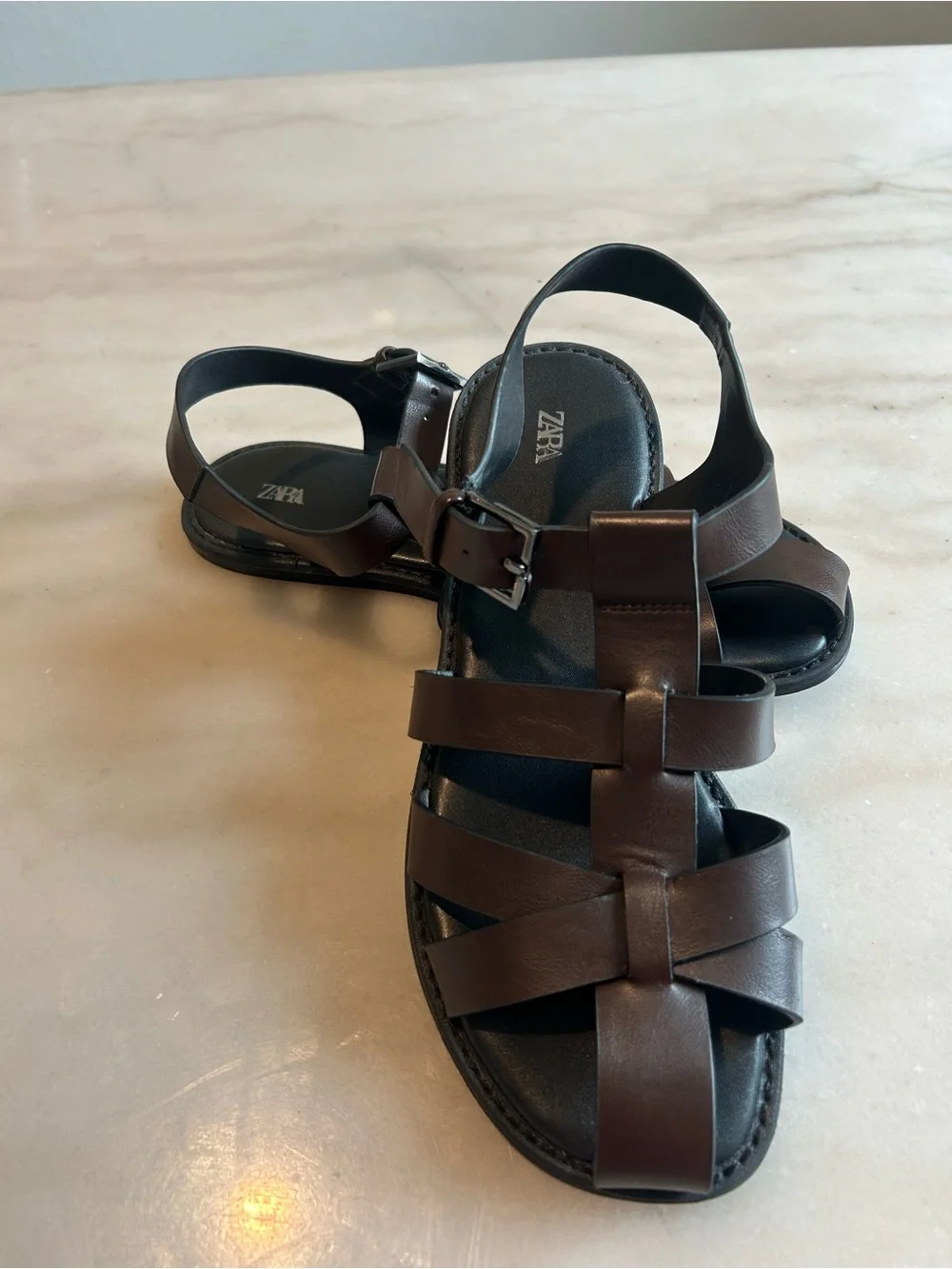 Sold!!!Brown Leather Cage Gladiator Sandals Size 37⁠  size us - Picture 8 of 9